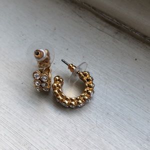 J. Crew Crystal Bezel Hoop Earrings
